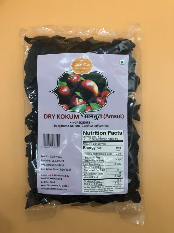 Dry Kokum (Amsul), Pandit Foods (200g)